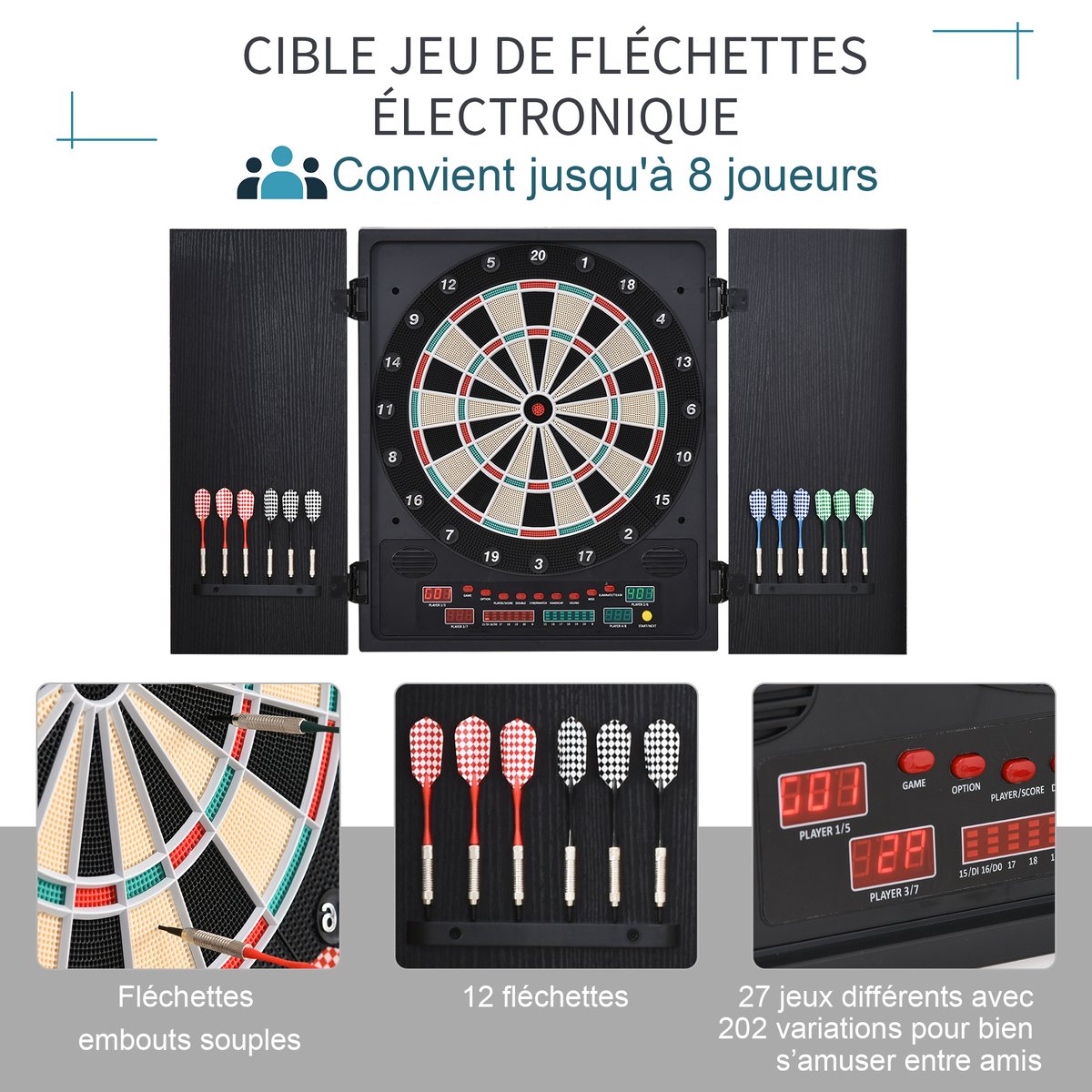 Cible électronique Plastique Noir noir, HOMCOM