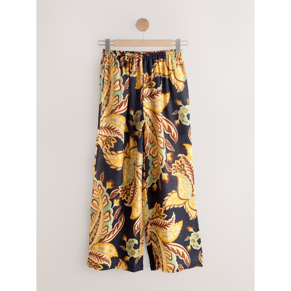 Pantalon large d’été noir/vert, NEXT