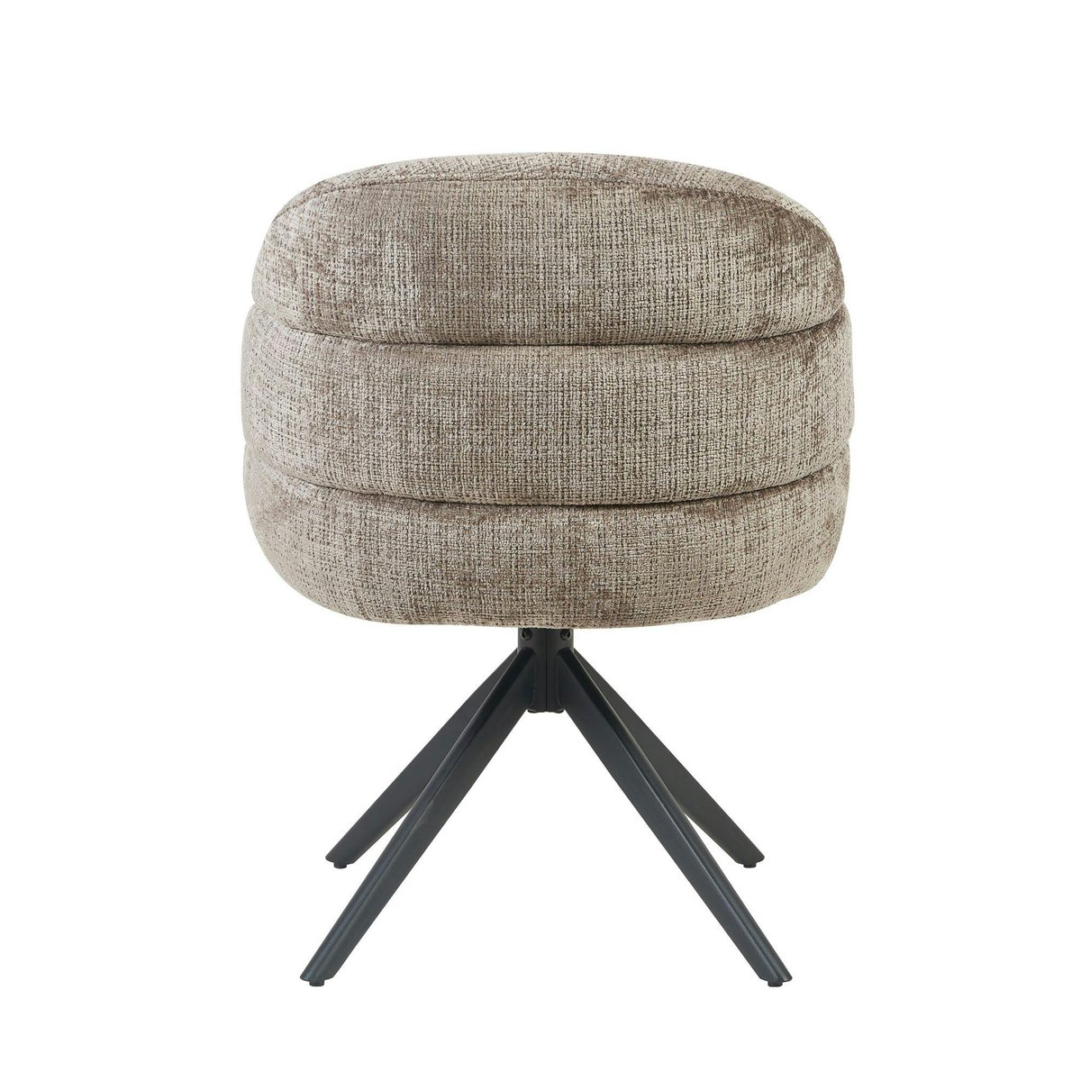 Chaise arrondie pivotante en tissu chenille (lot de 2) CORTINA greige, PIER IMPORT