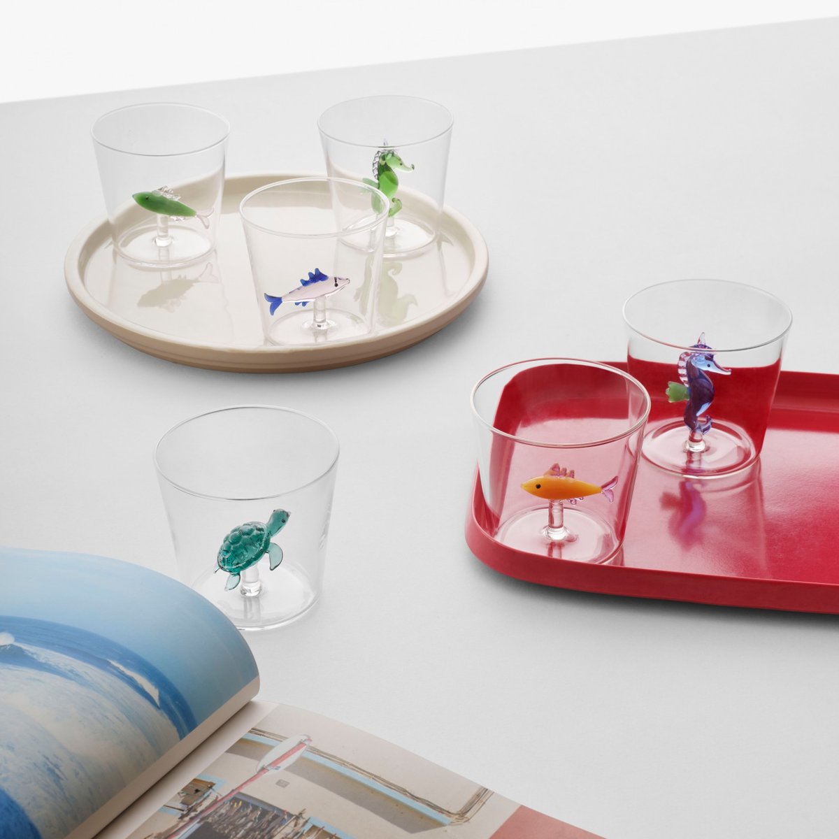 Verre Hippocampe bleu, ICHENDORF