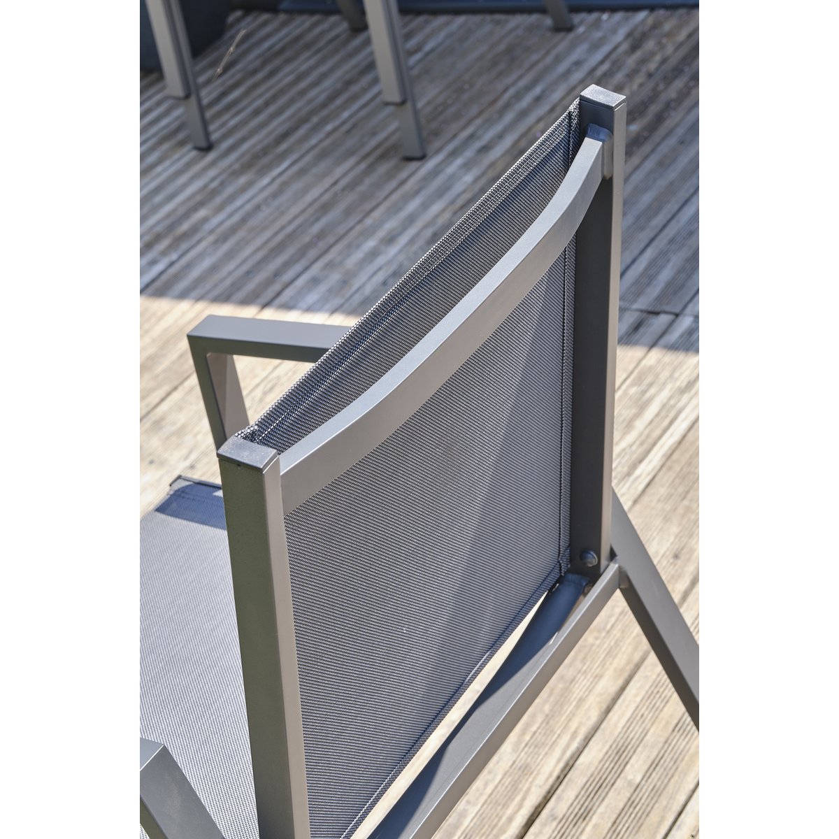 Ensemble repas de jardin 8 places en aluminium FLORIDE gris anthracite, DCB GARDEN