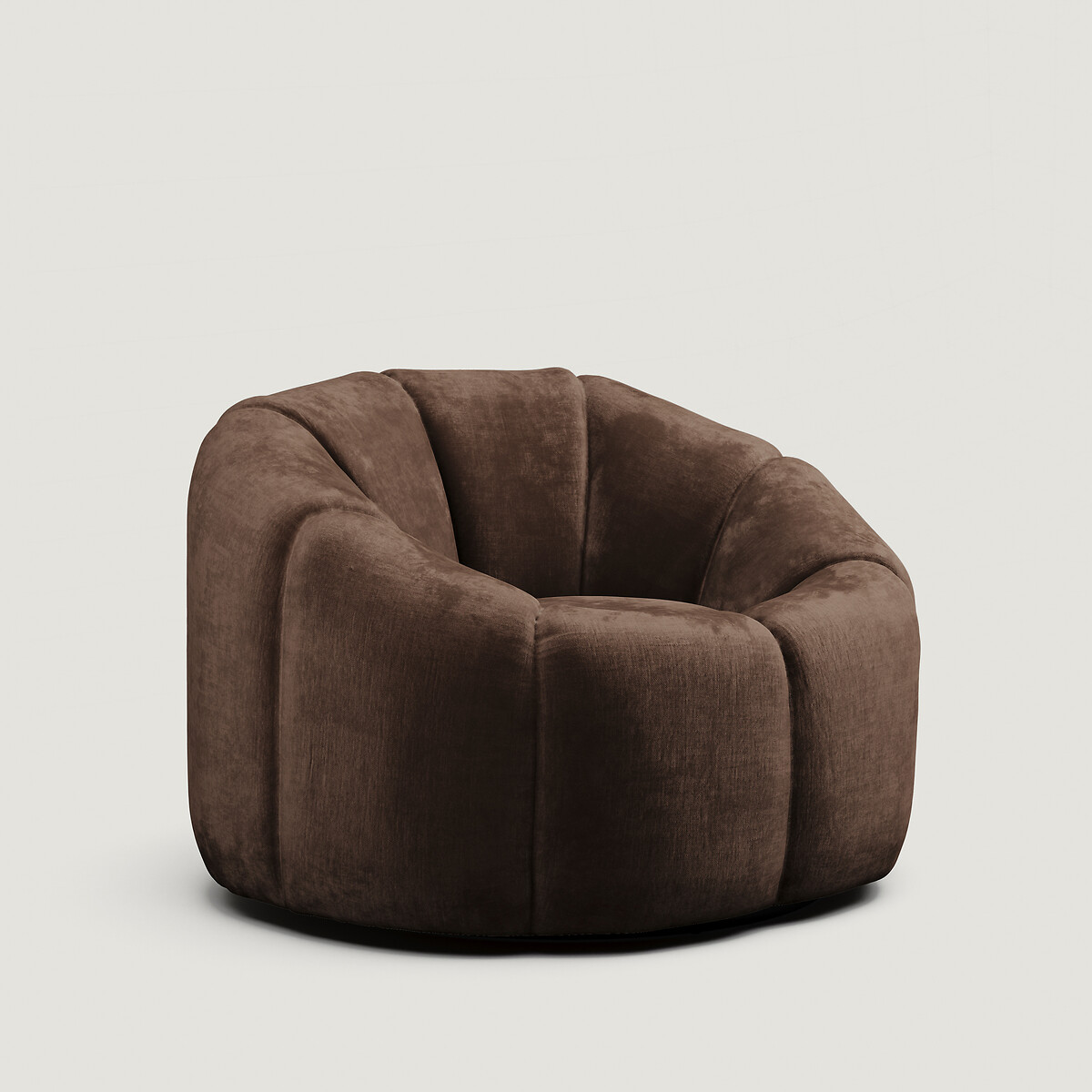 Nero Chenille Upholstered Swivel Tub Chair chocolate, ÉDITÉ