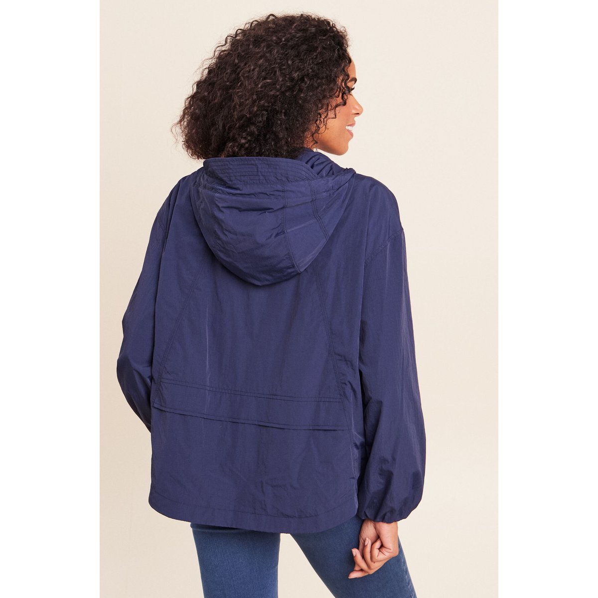 Parka ample doublée avec capuche bleu marine, BREAL