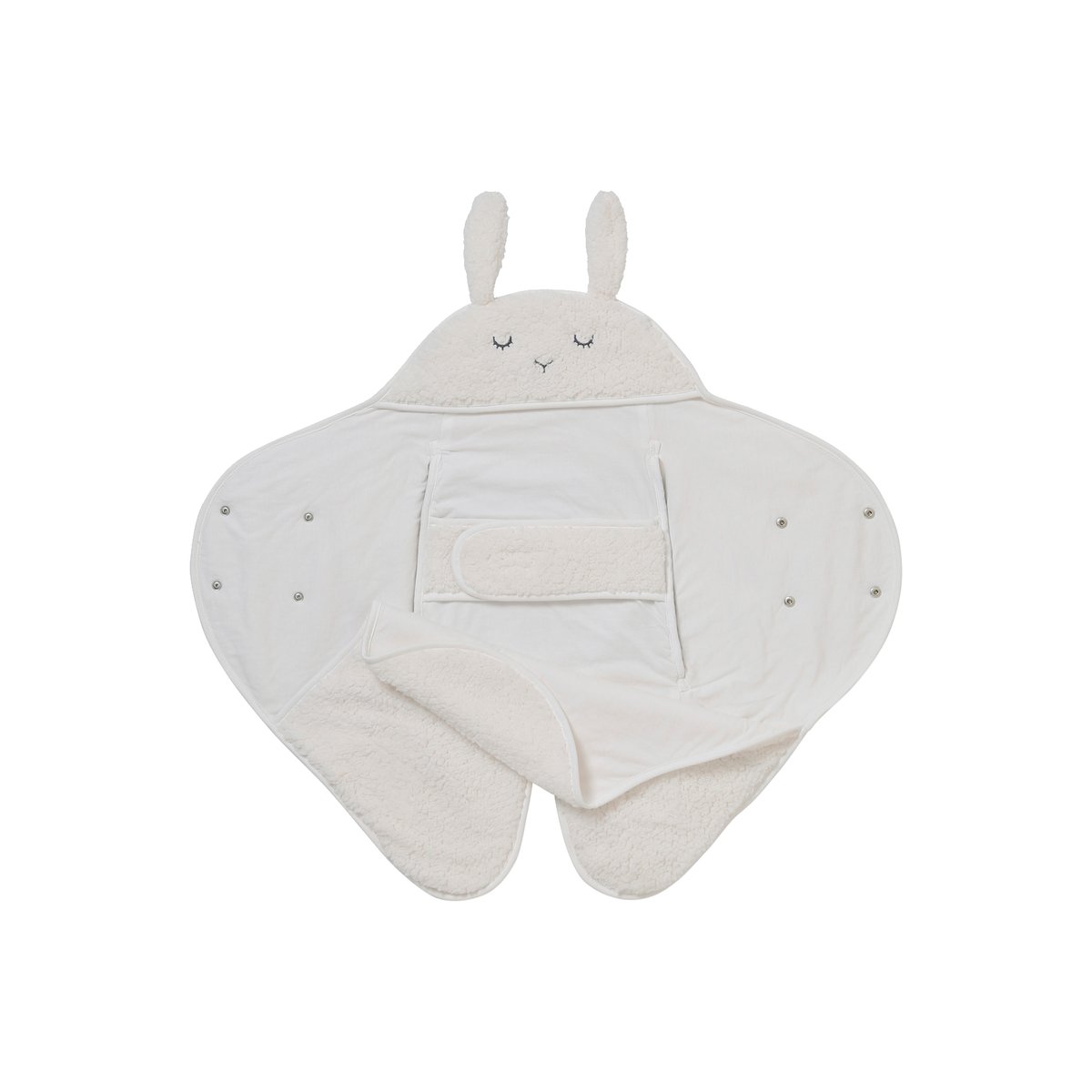 Plaid chancelière en peluche, doublé jersey ivoire, VERTBAUDET
