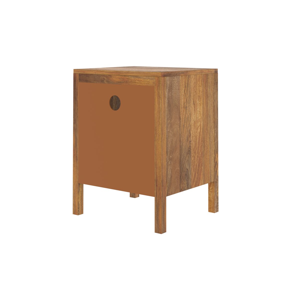 Table de chevet en bois de manguier et cannage, 1 tiroir et 1 niche - TIKI bois clair, MAISON PAVANE