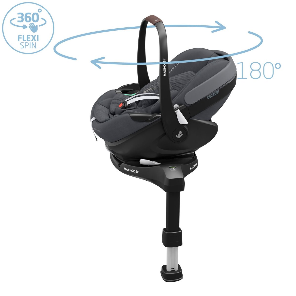 Pack Poussette Naissance Oxford+, Cosi Pebble 360 Pro 2, Embase FamilyFix 360 Pro twillic graphite, MAXI COSI