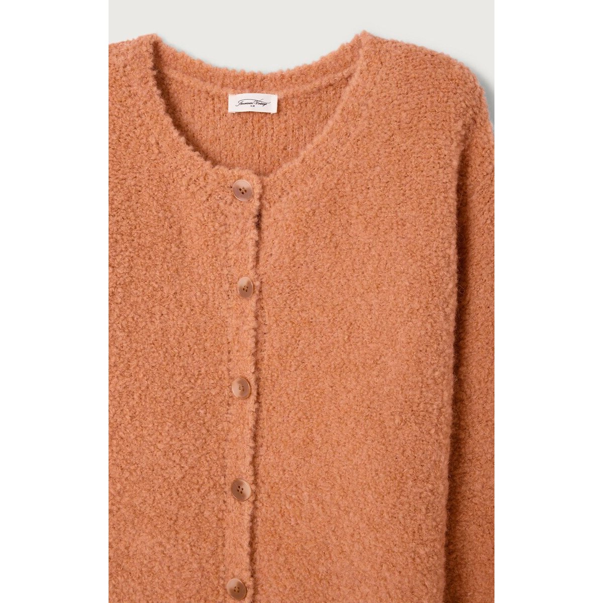 Gilet col rond épais manches longues, ZOLLY nude, AMERICAN VINTAGE