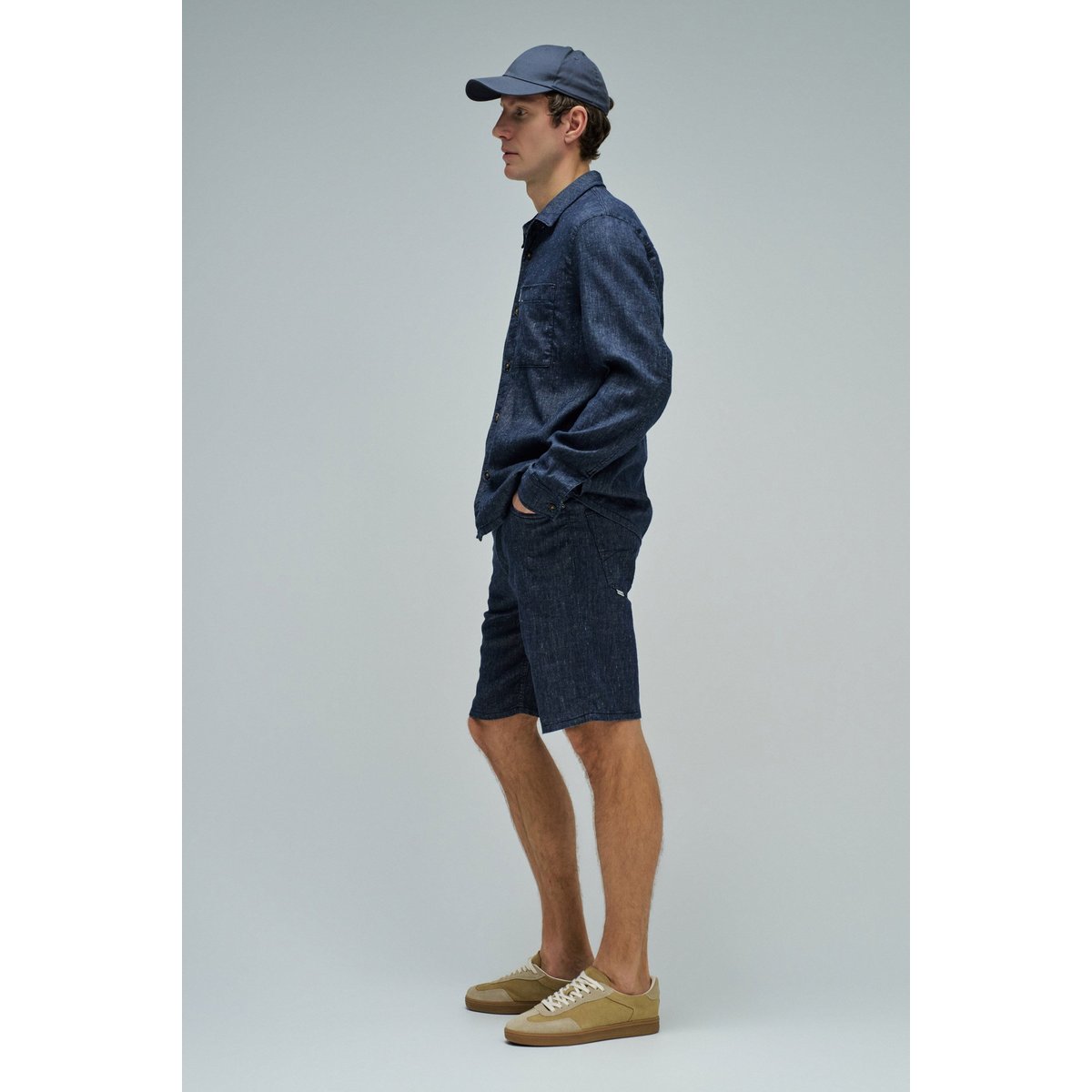 CHEMISE EN LIN bleu foncé, SALSA JEANS