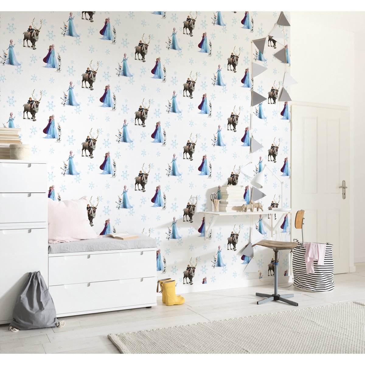 Papier peint Komar - Frozen Circles - Rouleau: 53 x 1005 cm bleu, HEXOA