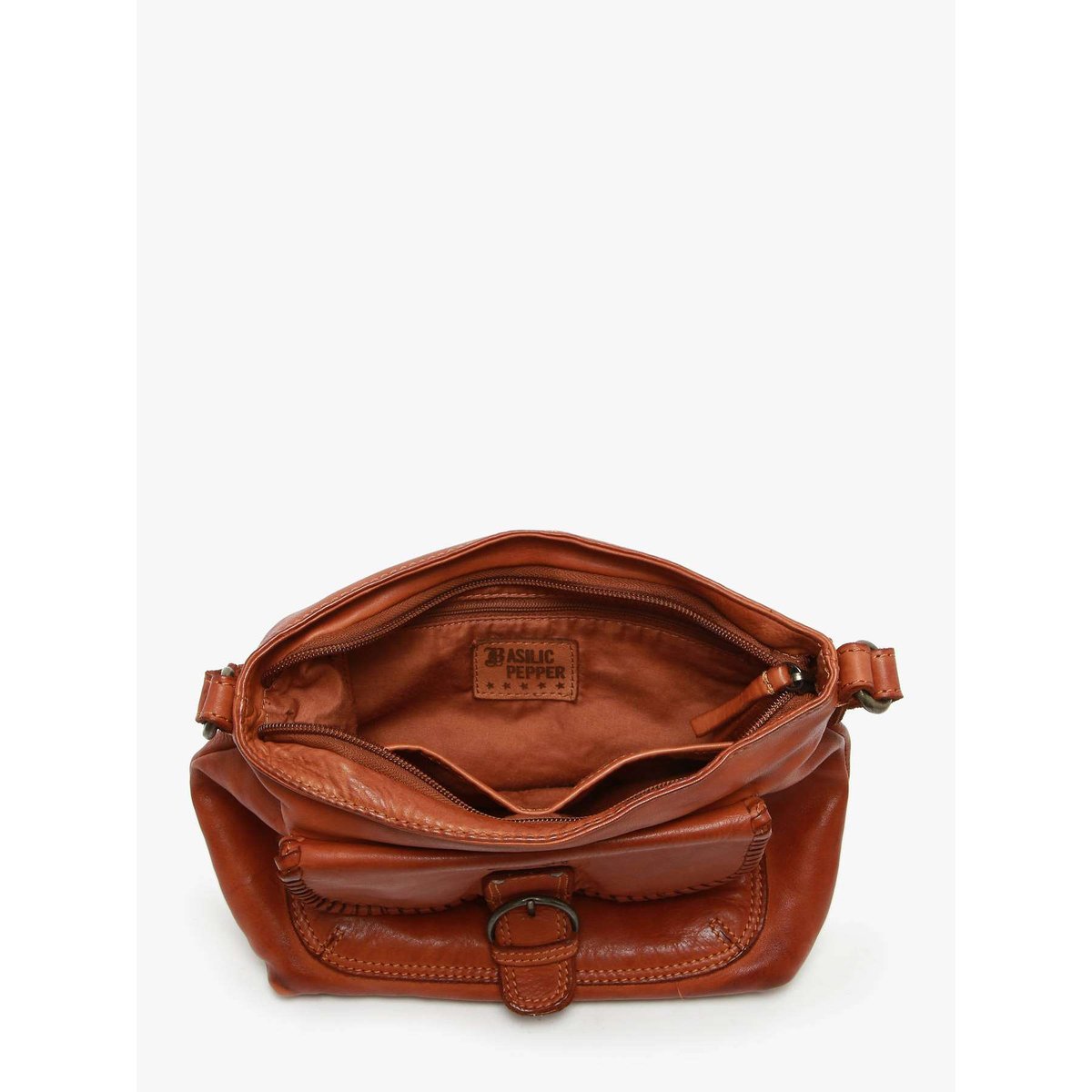 Sac bandoulière Utility cuir tan, BASILIC PEPPER
