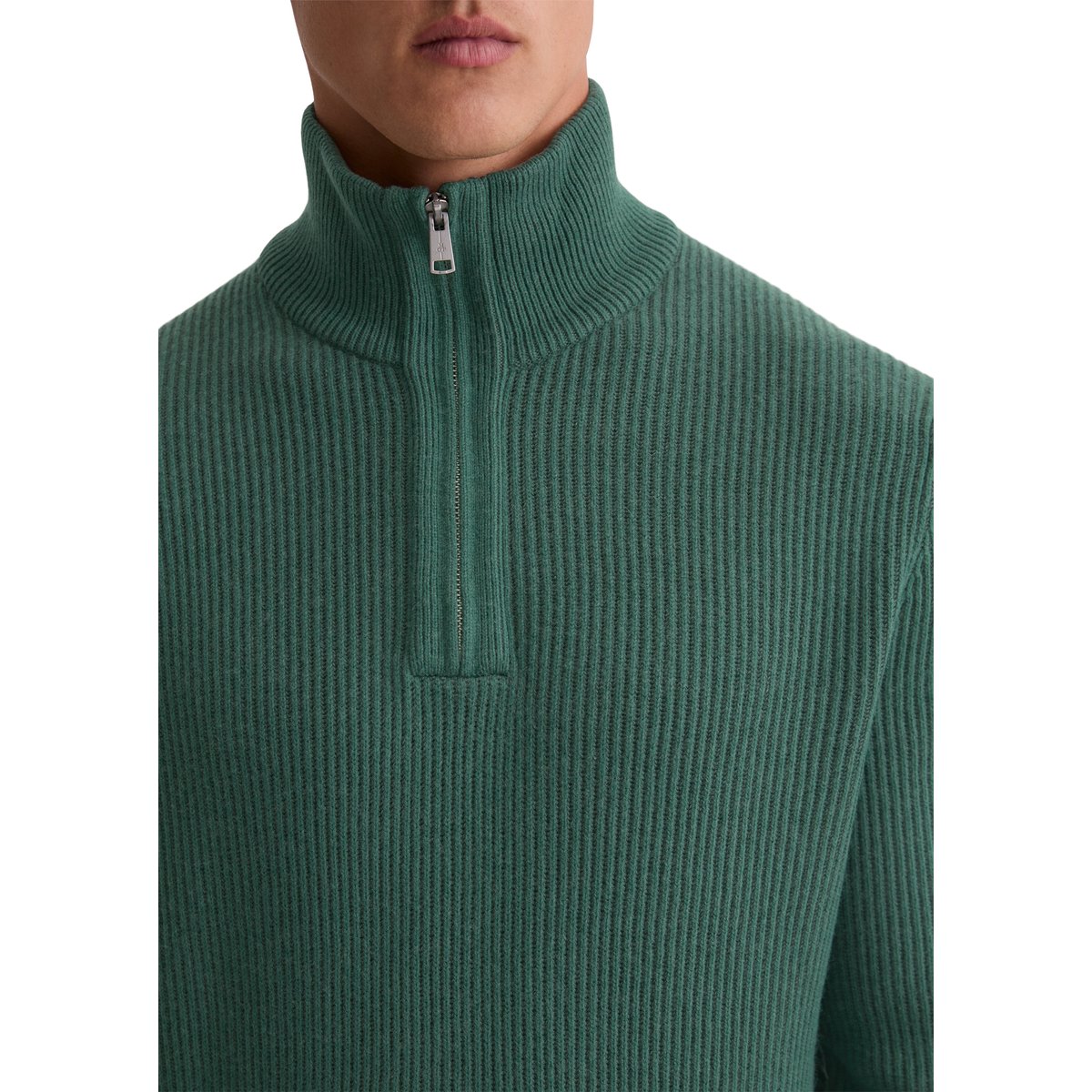 Troyer régulier en mélange de coton et de laine vierge vert, MARC O'POLO