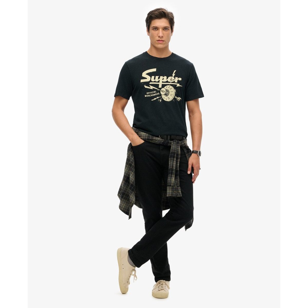T-shirt graphique Retro Rocker noir de jais, SUPERDRY