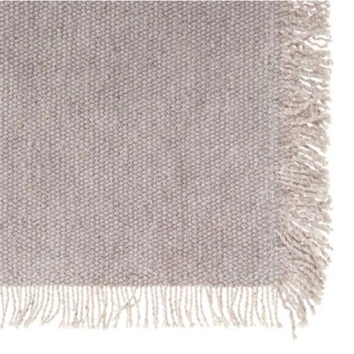 Nappe en coton a franges - Chic et élégante gris, EDEN