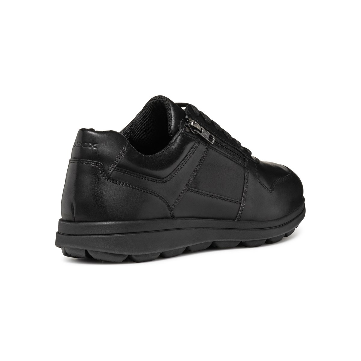 Baskets respirantes zippées en cuir Spherica EC12 noir, GEOX
