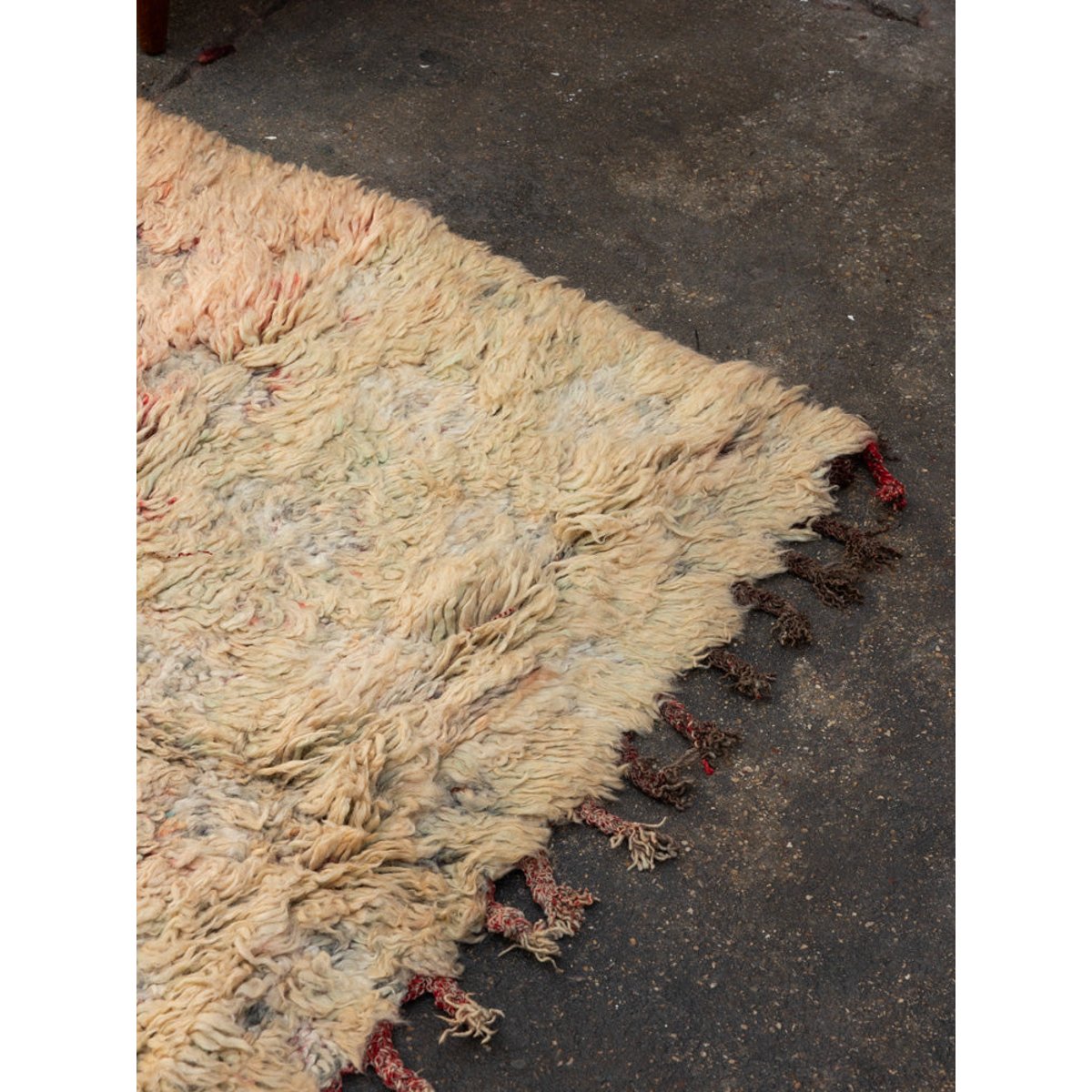Tapis rose et turquoise en laine Olivier N°40 - Bon état rose, DEBONGOUT