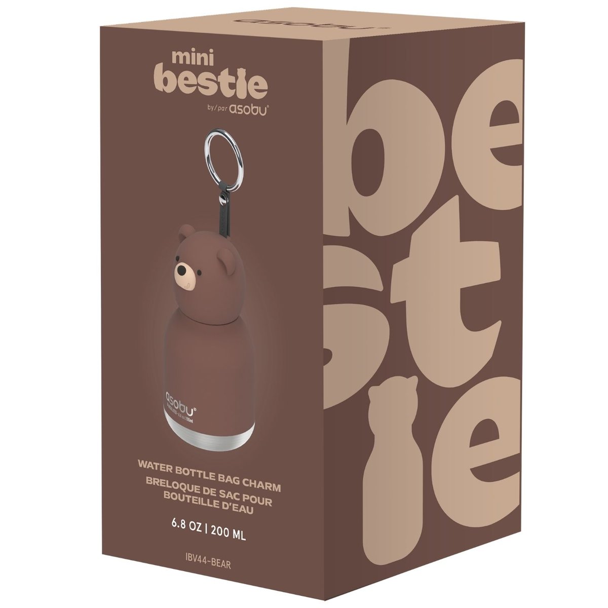 Mini gourde isotherme Bestie marron, beige, noir, ASOBU
