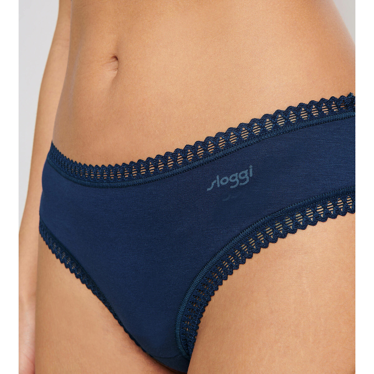 Pack of 3 Go Crush Hipsters in Cotton blue navy+black+printed, SLOGGI