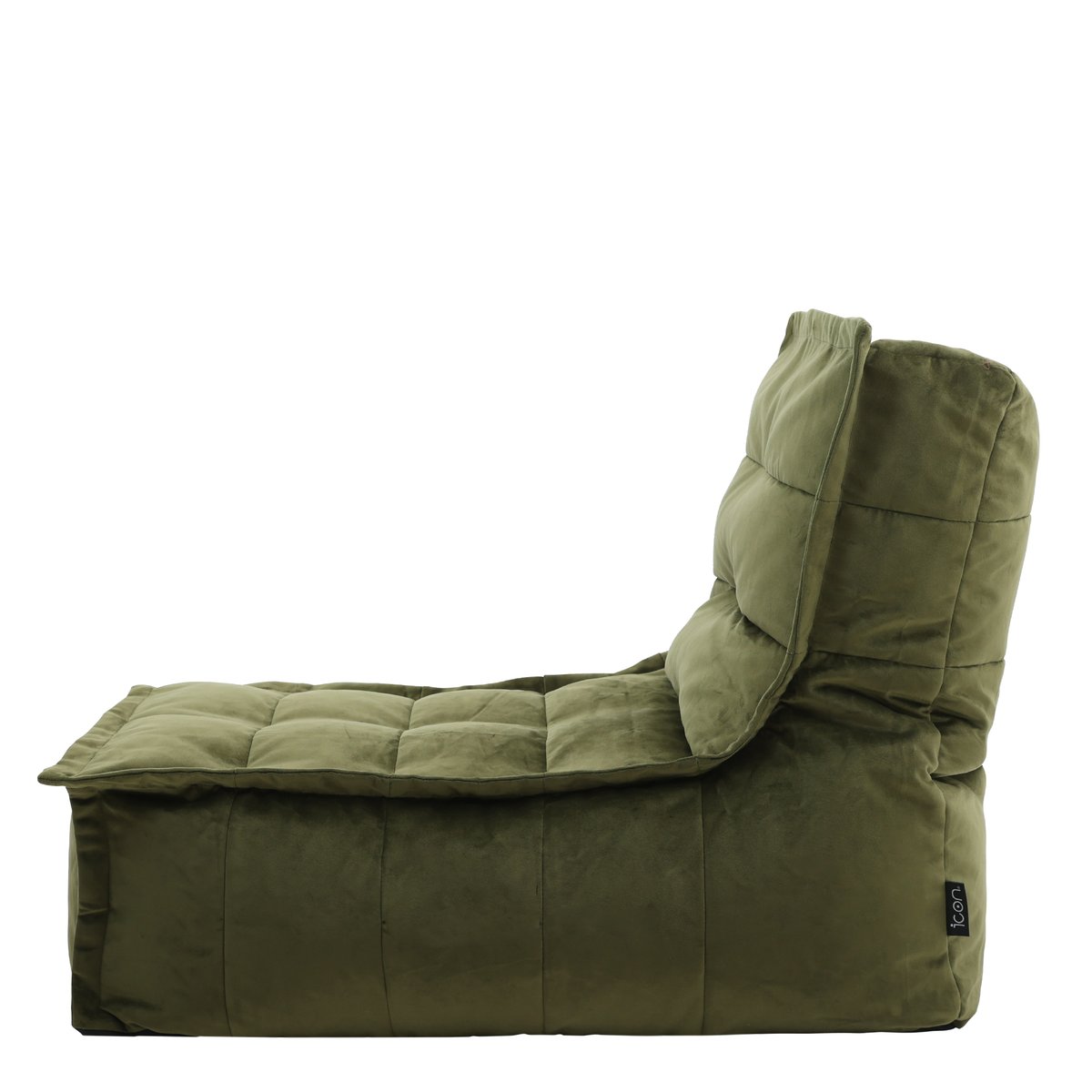Pouf chauffeuse velours - DOLCE vert olive, ICON