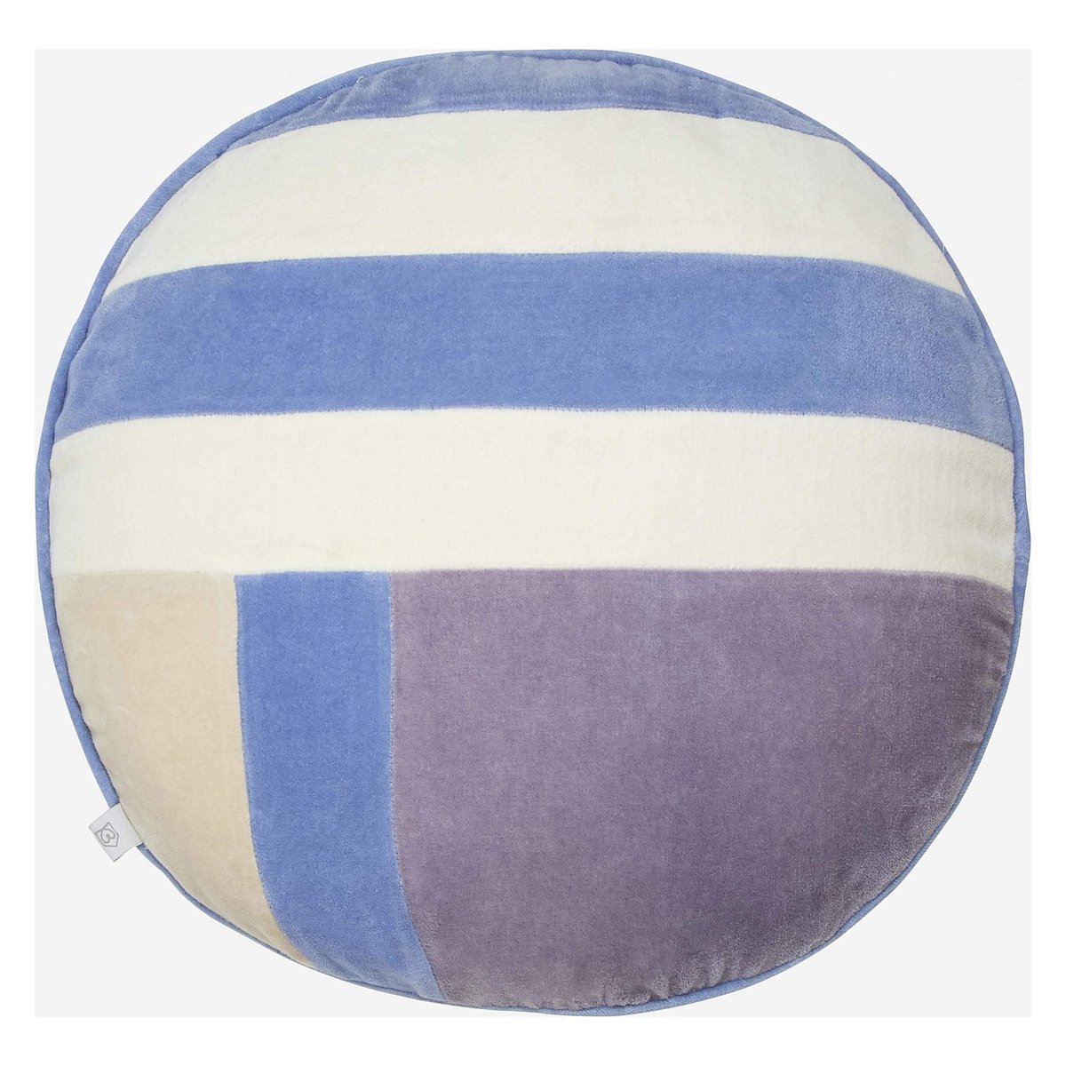 Coussin velours PRUNE violet, bleu ciel, HABITAT