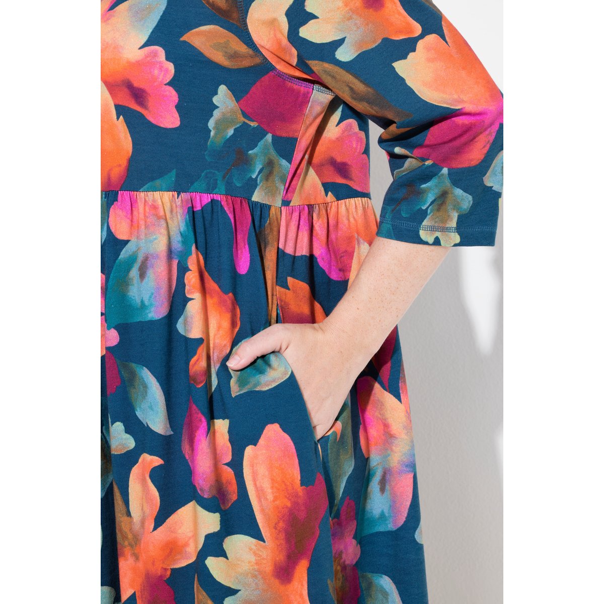 Robe maxi en jersey de coton bio marine, ULLA POPKEN