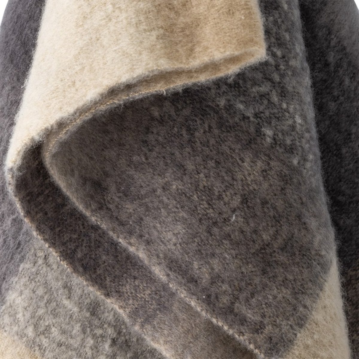 Plaid grands carreaux franges HAMISHA gris, BLOOMINGVILLE