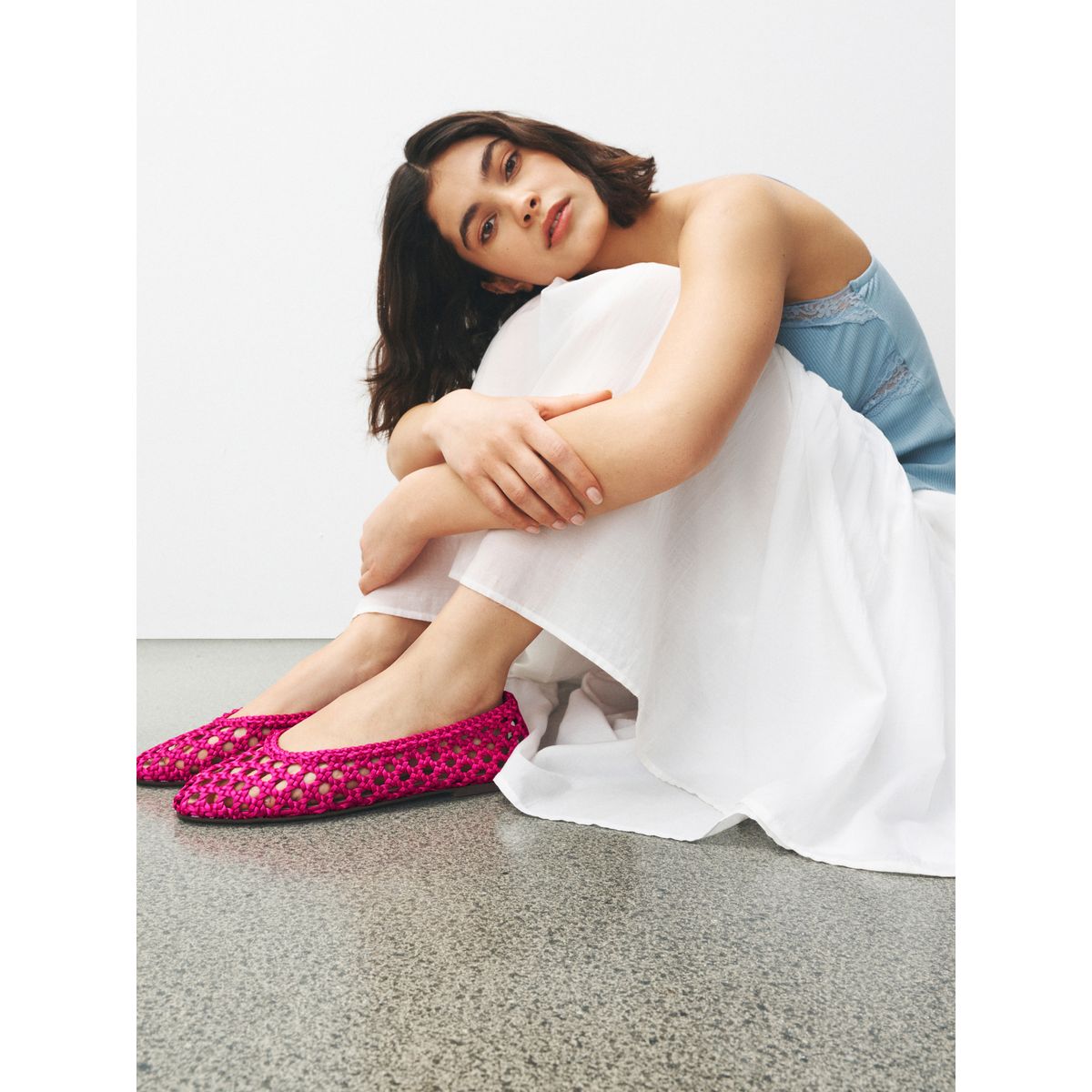 Ballerines en satin tissé forever comfort® rose, NEXT