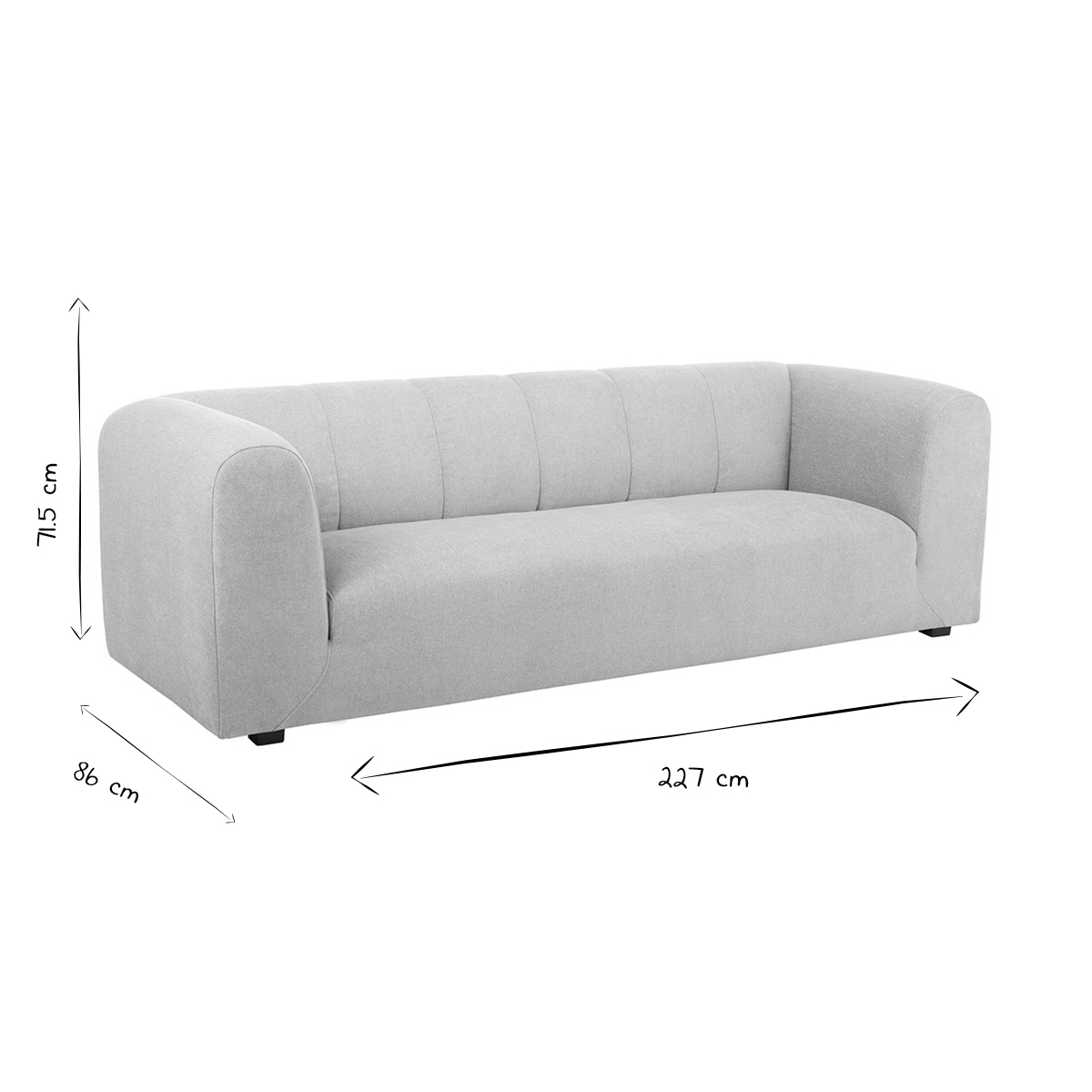 Canapé design en tissu effet velours 3-4 places OLIVEIRO beige, MILIBOO