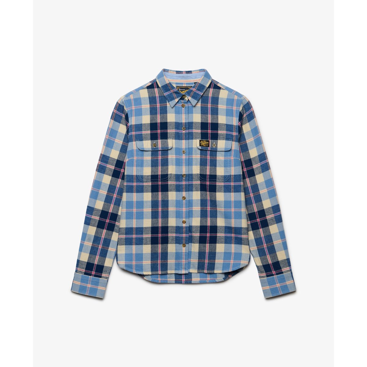 Chemise Flanelle Carreaux Coupe Décontractée bleu classique à carreaux, SUPERDRY