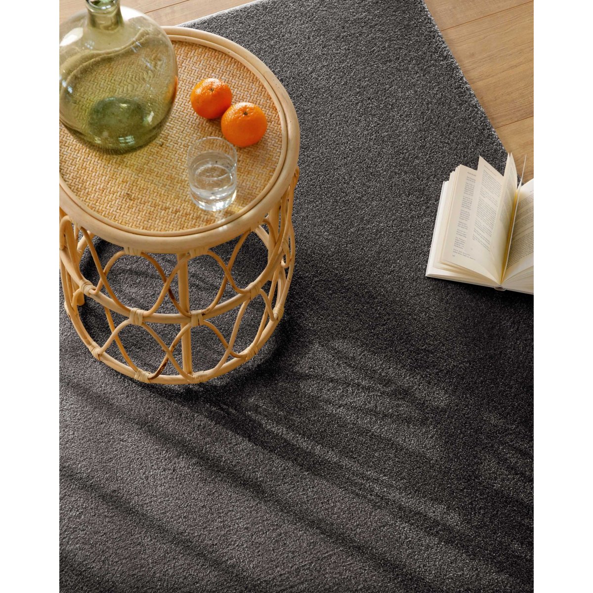 Tapis uni ESPRIT, tissé, poils courts ,  Vegas gris anthracite, ESPRIT