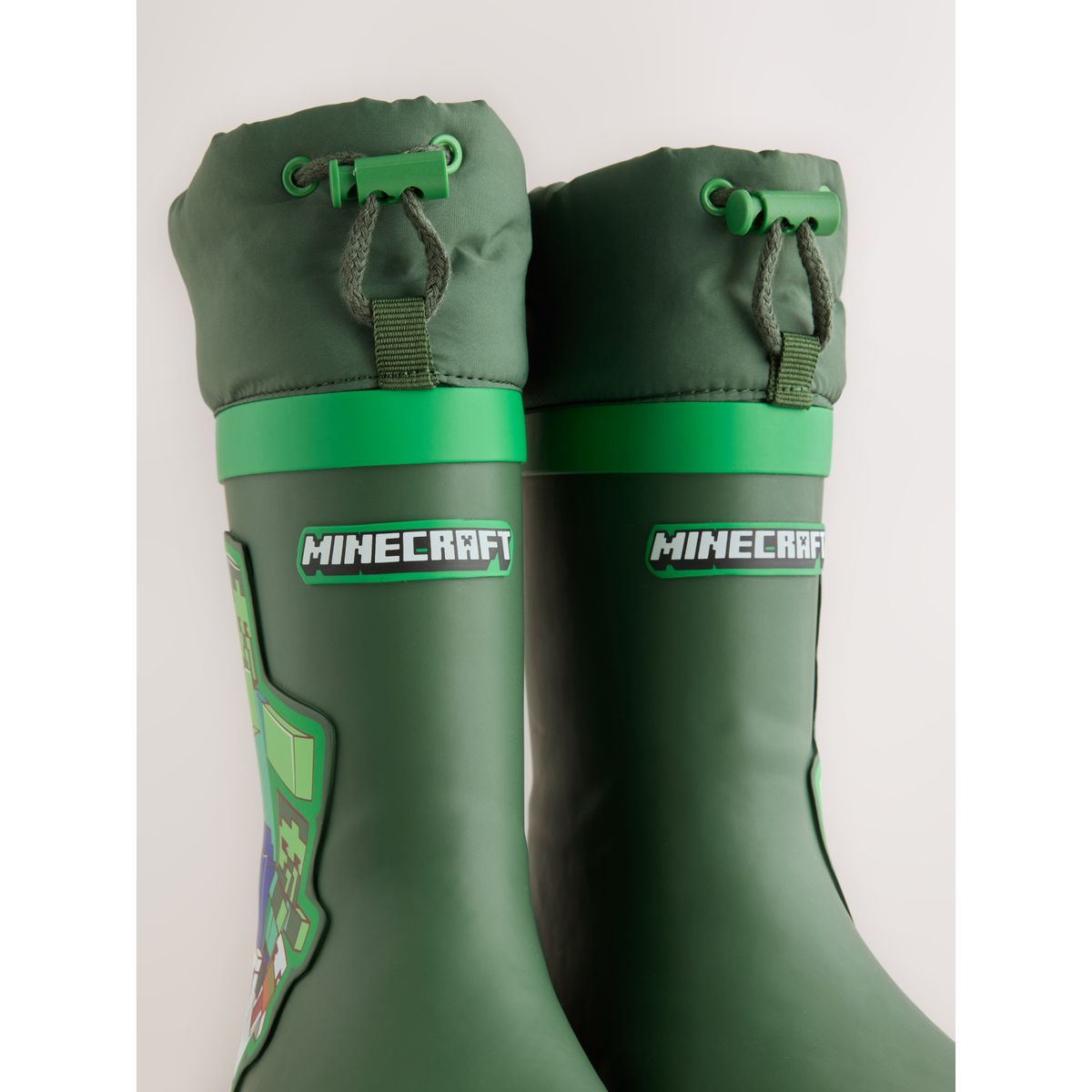 Bottes en caoutchouc à revers minecraft vert, NEXT