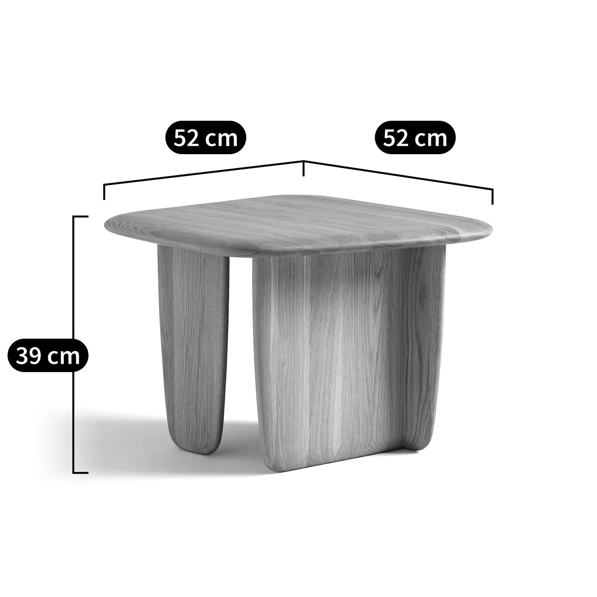 Mesa de centro, em carvalho maciço, modelo pequeno, Iloss carvalho natural, AM.PM