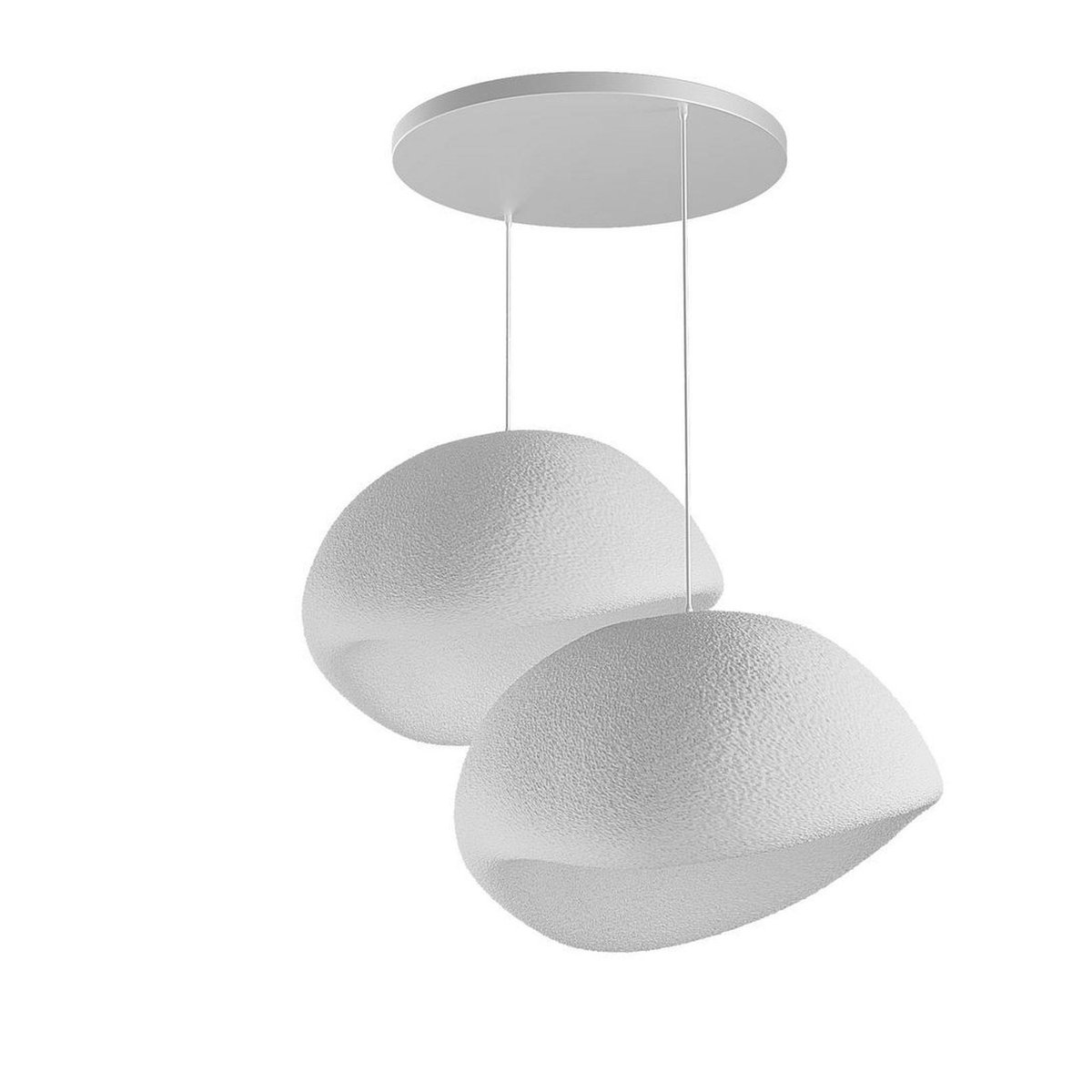 Suspension 2 lampes organiques D50cm NOXIS blanc, PIER IMPORT
