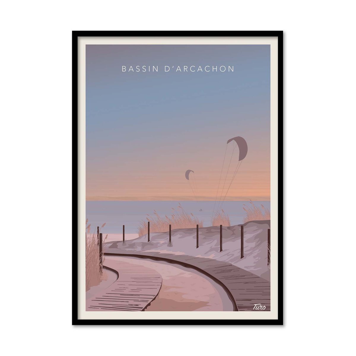 Affiche d'art - Bassin d'Arcachon Version 3 - TuroMemoriesStudio violet, WALL EDITIONS