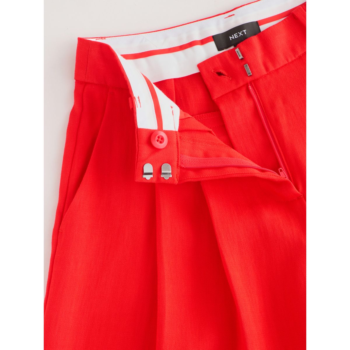 Pantalon palazzo effet froissé rouge, NEXT