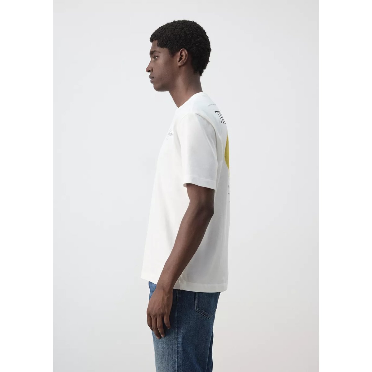 T-shirt 100 % coton imprimé blanc, MANGO MAN