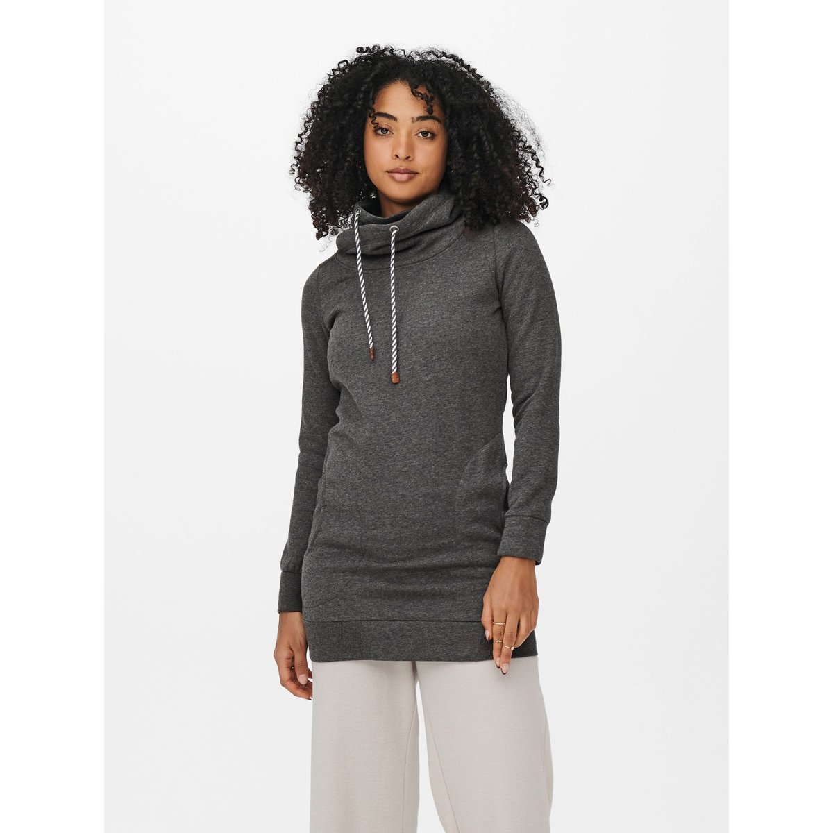 Sweat À Capuche dark grey melange, ONLY
