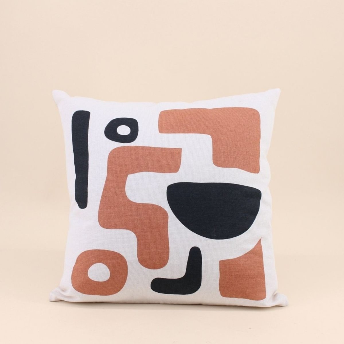Coussin motifs géométriques 40cm blanc, ORNAMI