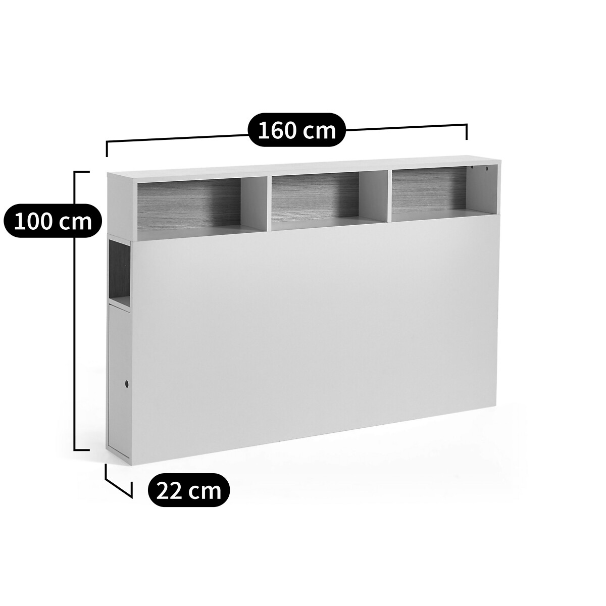 Tête de lit multi-rangements, BIFACE blanc, LA REDOUTE INTERIEURS