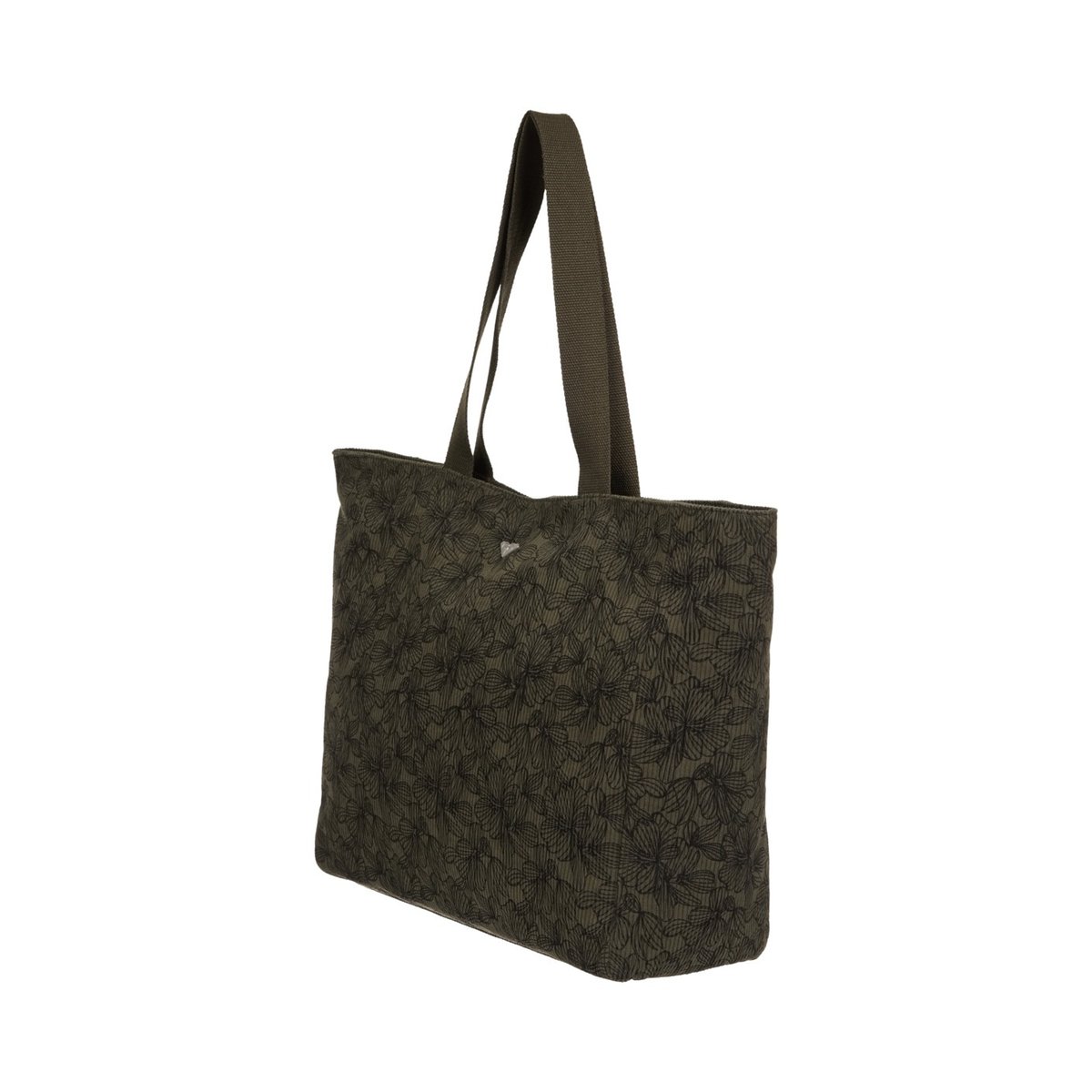 Sac tote en velours côtelé FEELING VIBES PRINTED. vert beetle, ROXY