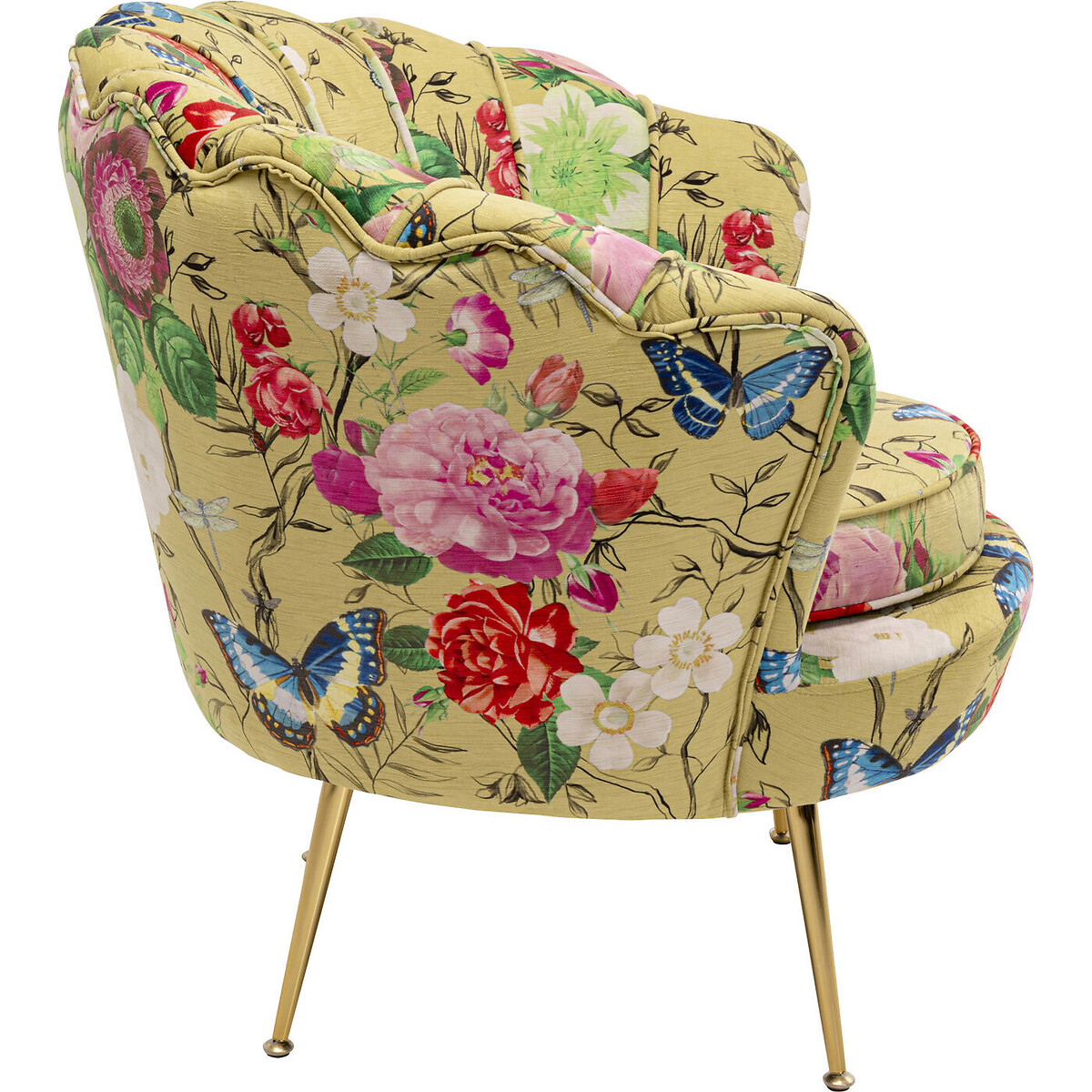 Fauteuil Water Lily doré Flower Fever jaune jaune, KARE DESIGN