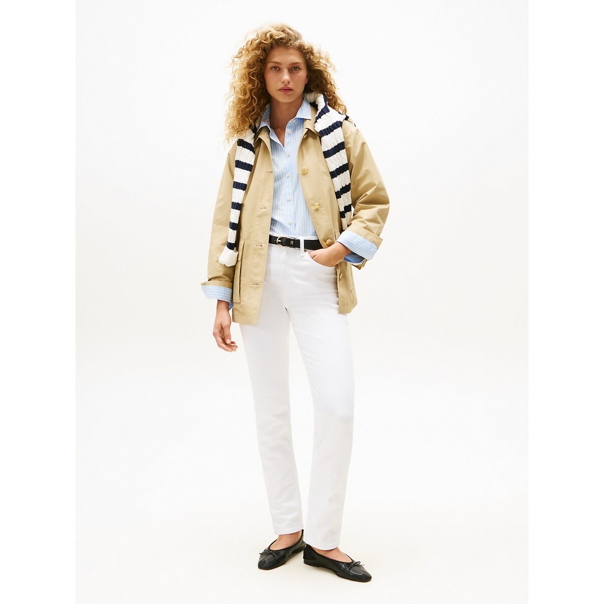 Veste saharienne à ceinturer beige, TOMMY HILFIGER