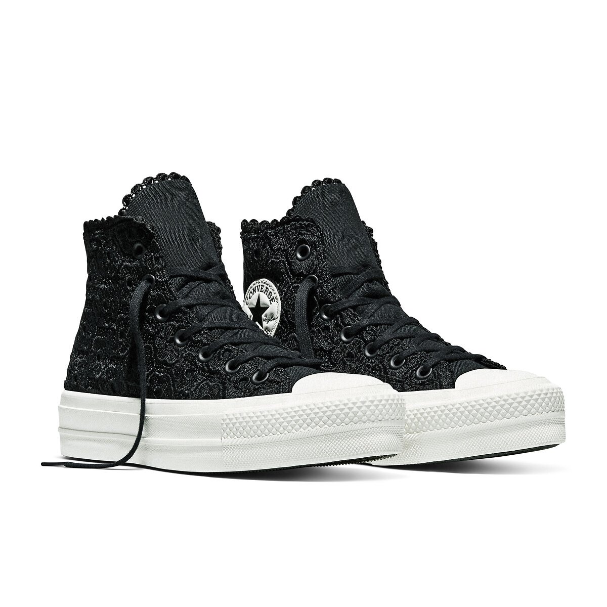 Baskets CHUCK TAYLOR ALL STAR LIFT HI CROCHET noir, CONVERSE