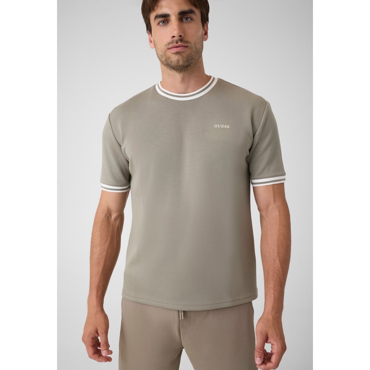 T-Shirt Avec Logo vert, GUESS