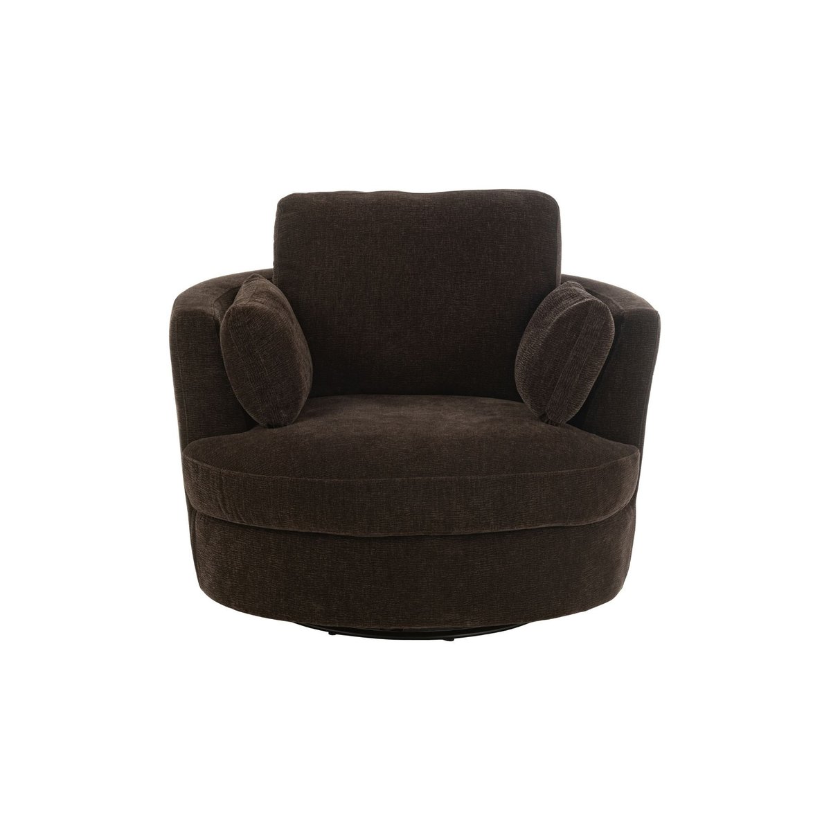 Fauteuil pivotant à 360° en velours texturé - ANGEL marron, HELLIN, DEPUIS 1862
