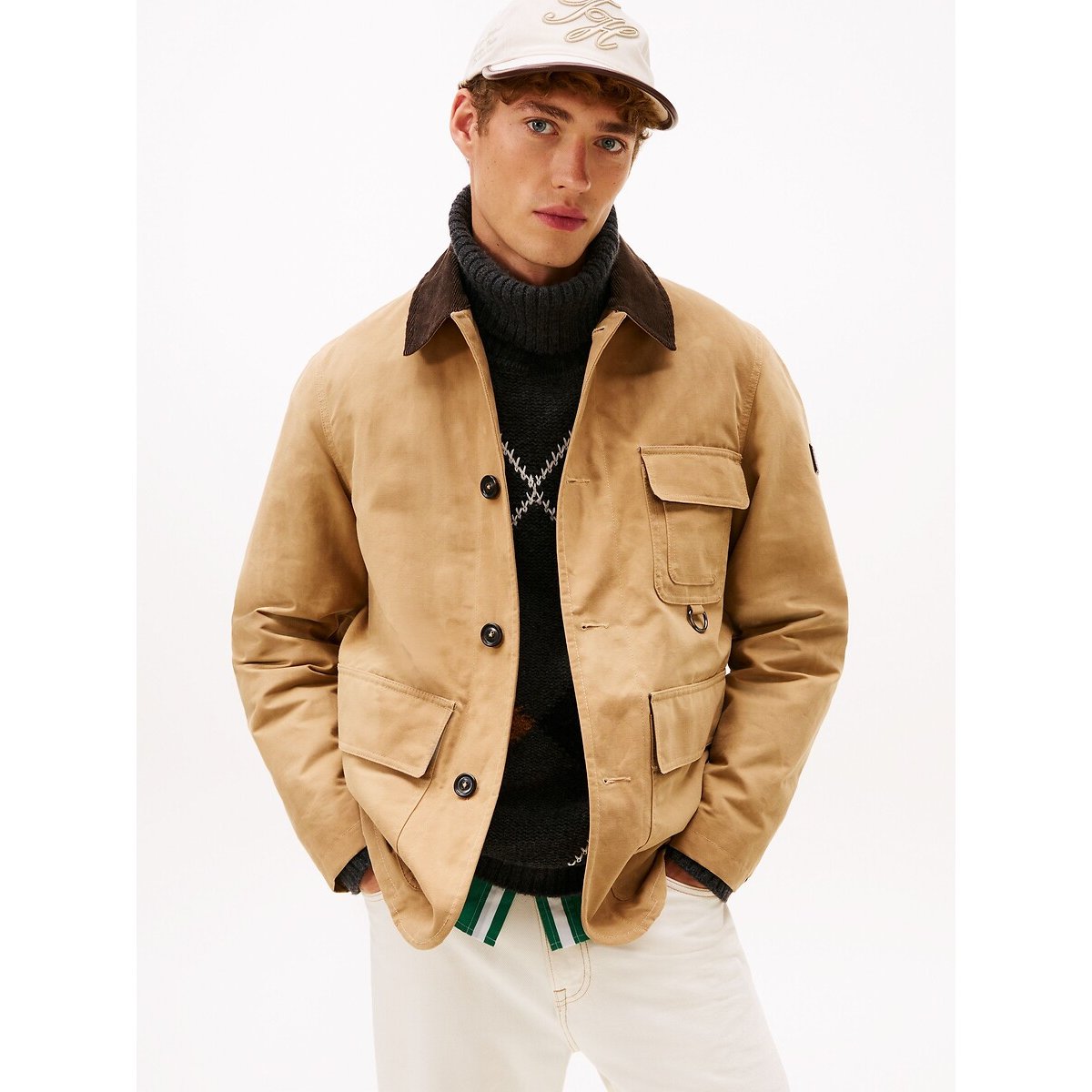 Veste cirée col texturé safari, TOMMY HILFIGER