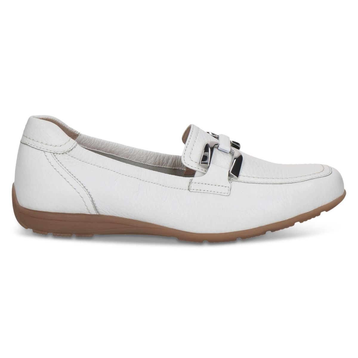 Mocassin en cuir blanc fauve, CAPRICE