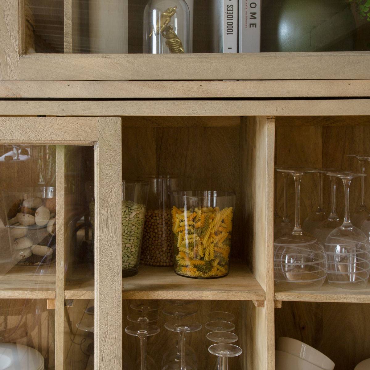 Vaisselier en bois de manguier NINA bois clair, MADE IN MEUBLES