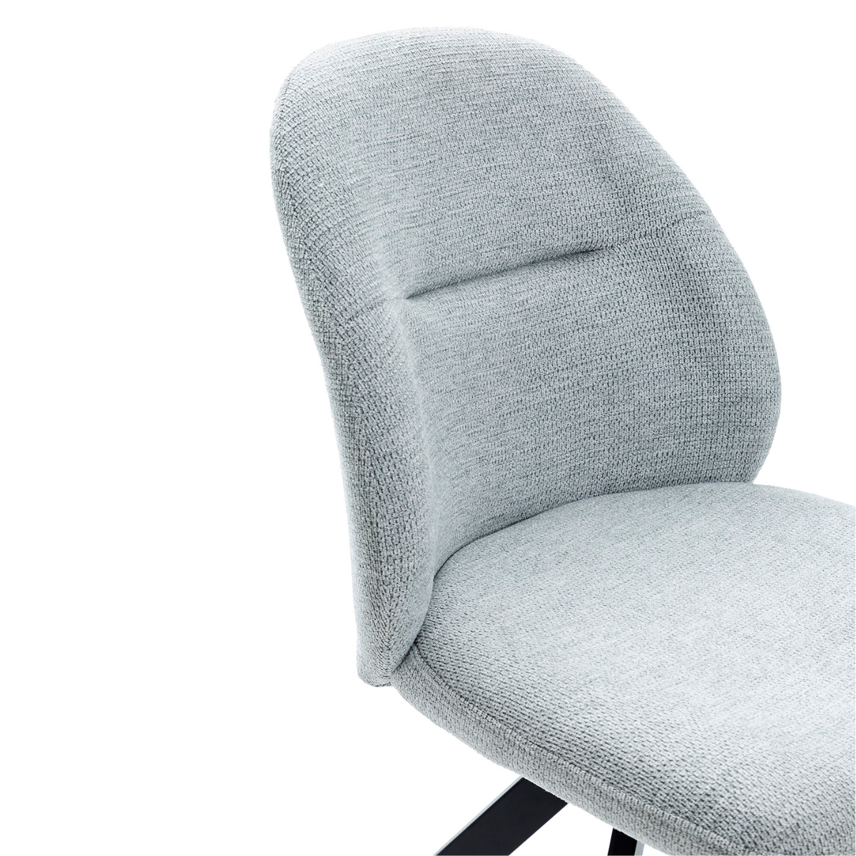 Lot de 2 chaises pivotantes en tissu avec pieds en métal noir L47 cm - TAMARA gris clair, CALICOSY