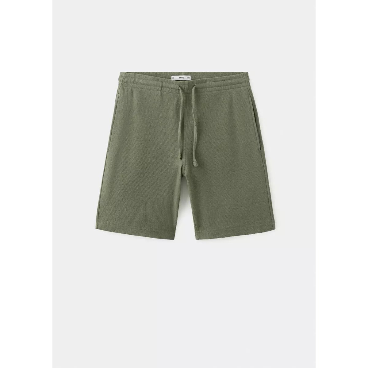 Bermuda coton texturé cordon vert forêt, MANGO MAN