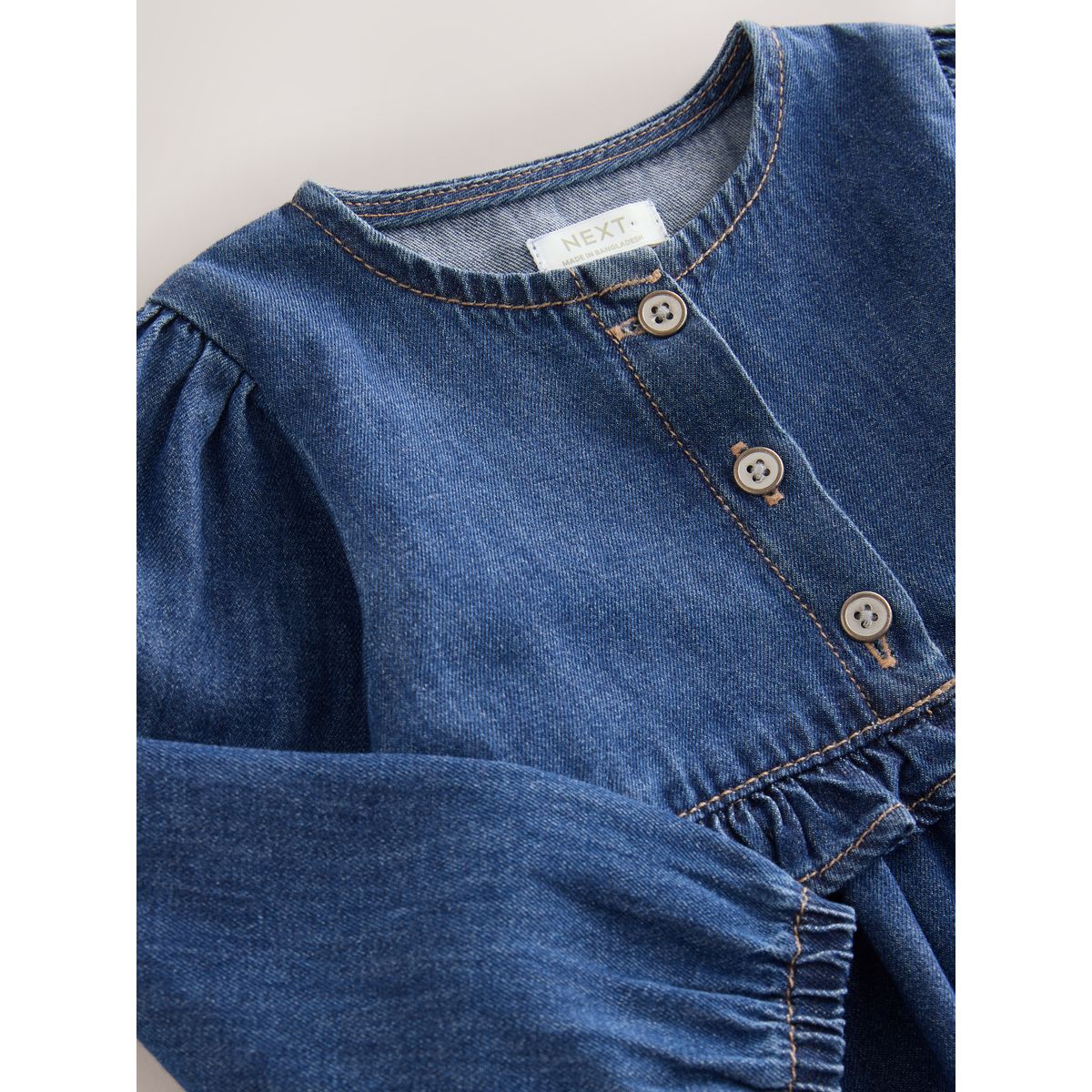 Robe en denim à manches longues jena bleu, NEXT